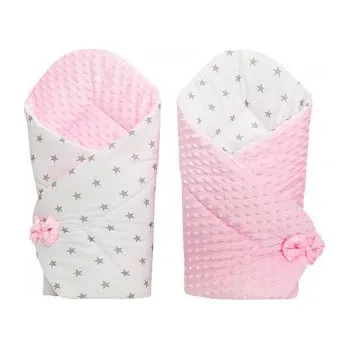 Zavinovačka Zavinovačka oboustranná Minky - růžová hvězdy