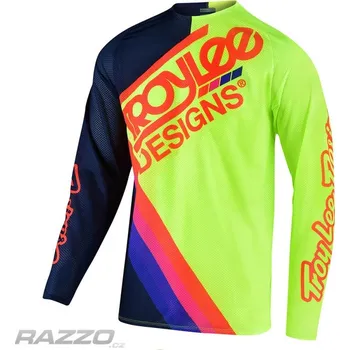 cyklistický dres Pánský dres TroyLeeDesigns SE PRO AIR Jersey Tilt Navy Flo Yellow 2020 M