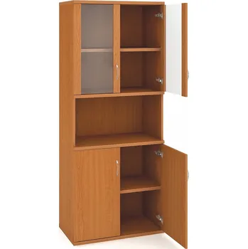 Policová skříň Hobis Skříň S 5 80 07 Barva dveří: olše, Barva korpusu: bílá, Úchytky: USH