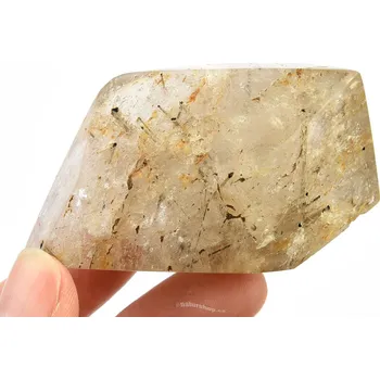 Přírodní kámen Broušená záhněda s krystaly uvnitř (93g)