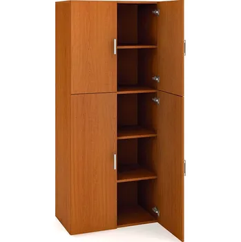 Policová skříň Hobis Skříň D 5 80 06 Barva dveří: třešeň, Barva korpusu: bílá, Úchytky: USH