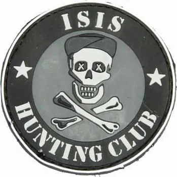 Nášivka Plastové 3D patche 3D gumová nášivka ISIS HUNTING CLUB Patch - Černá