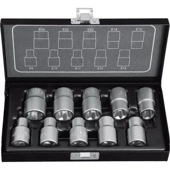 Sada hlavic PROTECO 1/2'' TRX 10 dílů nástrčná