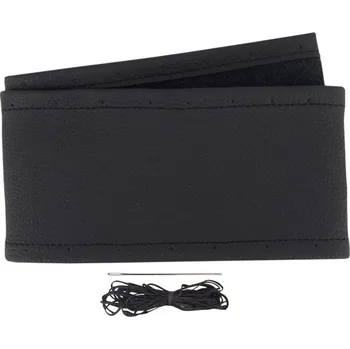 Autopotah Potah na volant kožený černý/ černý šev pro průměr 39-41 cm