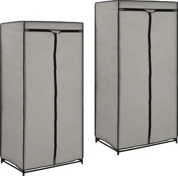 Šatní skříň VidaXL plátěné skříně 2 ks 75 x 50 x 160 cm šedé