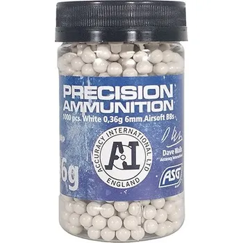 Airsoftová kulička ASG ASG kuličky Accuracy International 0,36g, 1000 BBs - Bílá