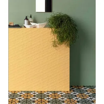 Obklad Springpaper 3D-01 Yellow - obkládačka rektifikovaná 25x75 žlutá CSASP3DY01