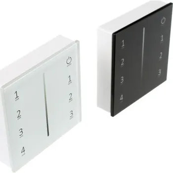 LED osvětlení Ledshopik RF nástěnný ovladač DIMM-T11 pro jednobarevné LED | bateriový | 4-zóny | - DIMM-T11 - černý
