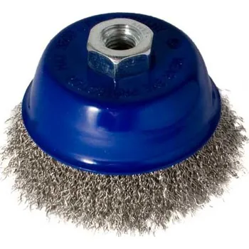 Brusný kartáč Hrnkový kartáč MAGG pr.75 / vlnitý drát SS 0,3 / závit M14x2 NEREZ