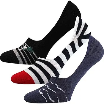 Dámské ponožky VORTY extra nízké bavlněné ponožky s protiskluz patou Lonka 35-38 černá / bílá