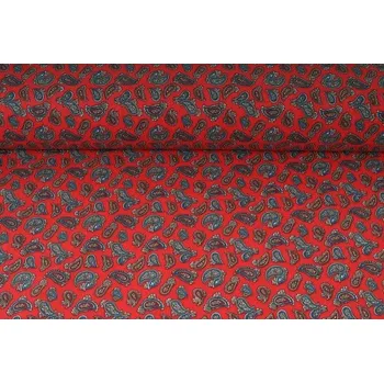 Plátno bavlněné červené ORIENT, metráž, látky