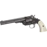 ASG ASG plynový revolver Schofield 6", 4,5mm ocelové kuličky - Stříbrná / Ivory