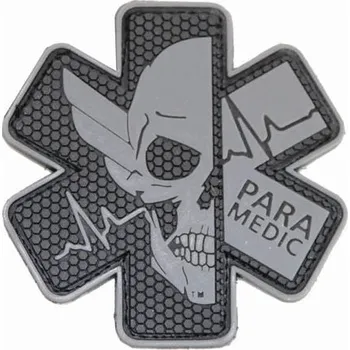 Nášivka Plastové 3D patche 3D gumová nášivka PARAMEDIC Patch - Šedá