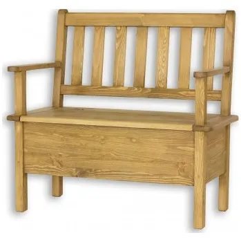 Lavice s úložným prostorem a područkami SIL14 B, 150cm - K17 bílý vosk