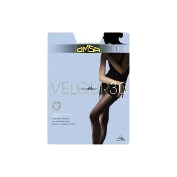 Dámské punčochy Dámské punčochové kalhoty Omsa Velour 30 den nero/černá 3-M