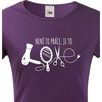 Dámské tričko Dámské tričko Kadeřnice Love, Barva Fialová, Velikost XS, Canvas Dámské tričko s krátkým rukávem Bezvatriko.cz 1