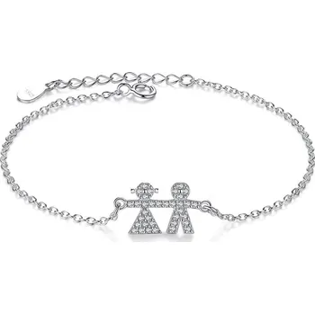 Náramek NUBIS® Dámský stříbrný náramek panáček a panenka - NB-1038