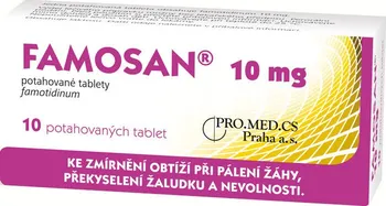 Lék na žaludek, slinivku a játra Famosan 10 mg 10 tbl