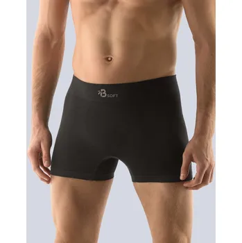 Pánské boxerky Bamboo Soft s delší nohavičkou 54006P černé vel.S/M - Gina