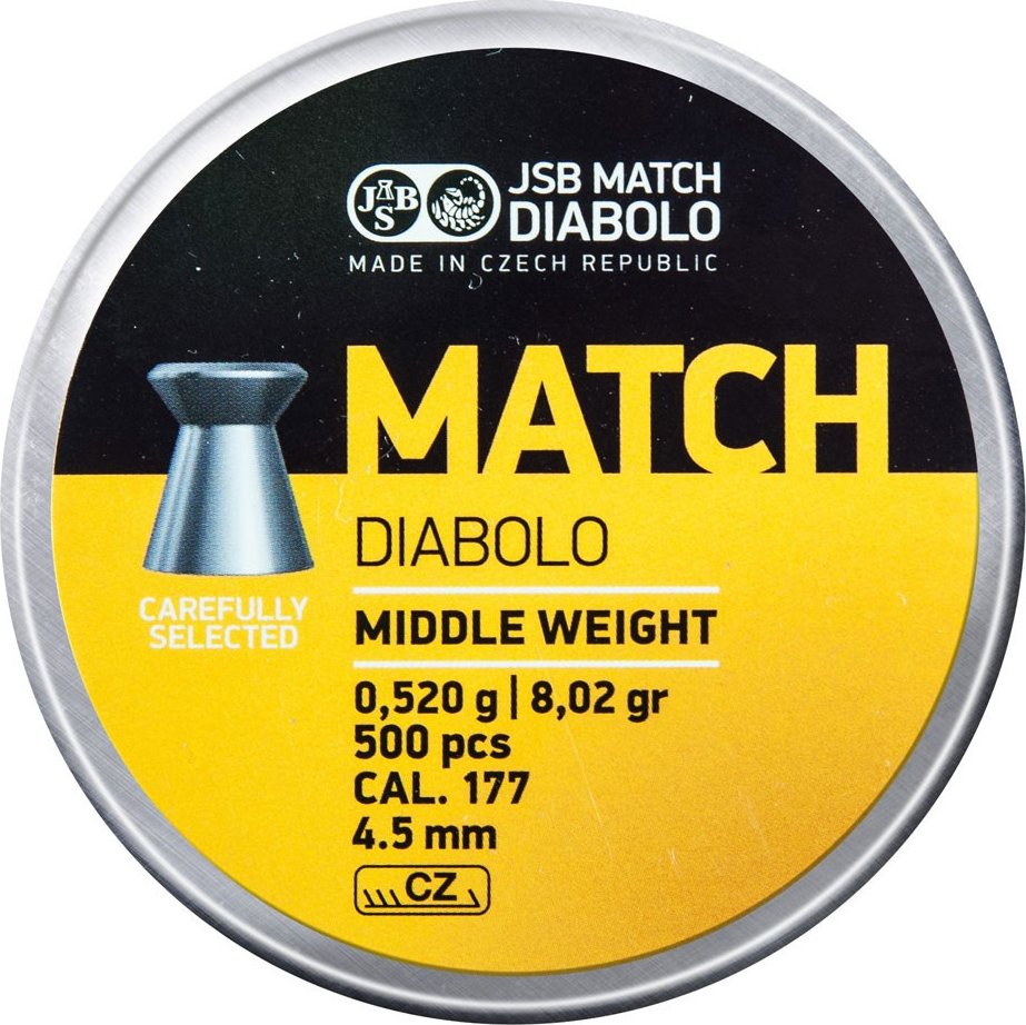 Yellow Match Diabolo Middle Weight - 0,520g / 8,02gr / 4,510 mm / 500 kusů diabolek
