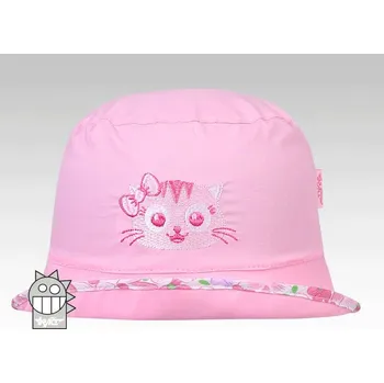 Kšiltovka DRÁČE Klobouček klobouk Havana 15 růžový s kočkou velikost čepic: 50-52cm (2-4 roky, RDX vel. 4)