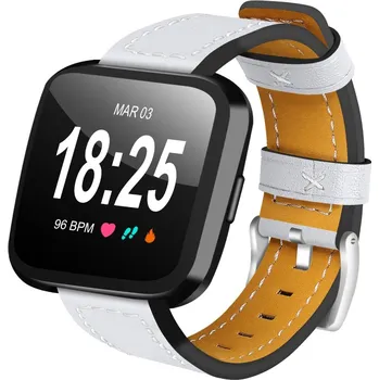 Příslušenství k chytrým hodinkám eses Kožený řemínek pro Fitbit Versa - Bílý