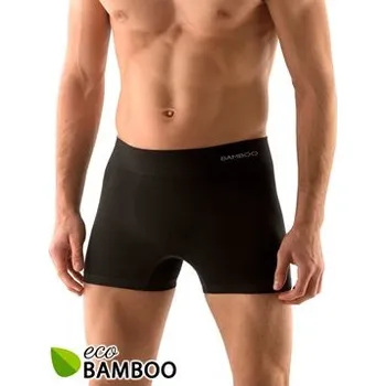 Pánské spodní prádlo Pánské boxerky Eco bamboo s delší nohavičkou 54005P černá vel.S/M - Gina