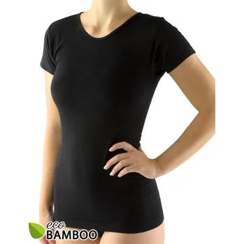 Dámské tričko Eco bamboo 08027P s krátkým rukávem černé vel.L/XL- Gina