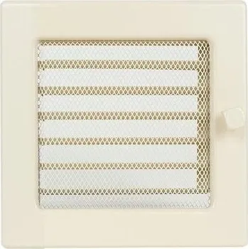 Větrací mřížka Ventishop Krbová mřížka s žaluzií 220x220 krémová