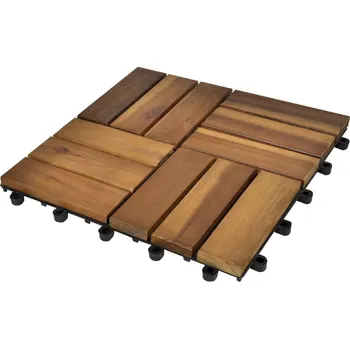 Terasové prkno vidaXL 30 ks terasové dlaždice 30 x 30 cm akácie
