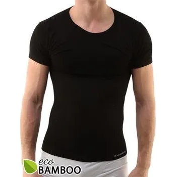 Nátělník Pánské triko bamboo krátký rukáv 58006P černá M/L - Gina
