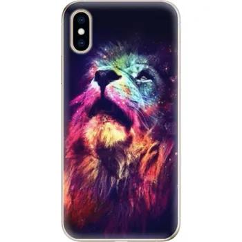 Pouzdro na mobilní telefon Odolné silikonové pouzdro iSaprio - Lion in Colors - iPhone XS