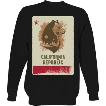 Pánská mikina Mikina bez kapuce Unisex s potiskem California pánská mikina bez kapuce hip hop pánské