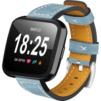 Ostatní příslušenství k chytrým hodinkám eses Kožený řemínek pro Fitbit Versa - Modrý