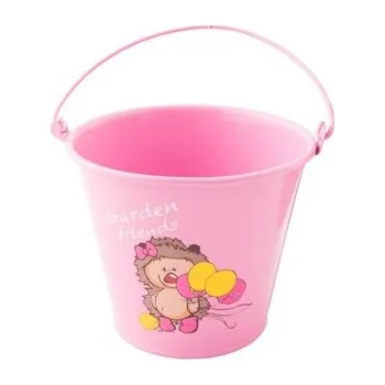 Hračka na písek Kbelík dětský pr.13x11,5cm kov. RŮŽ