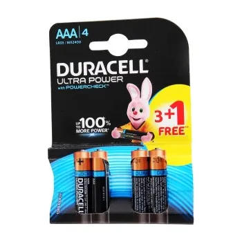 Článková baterie Duracell Ultra AAA, 4ks, 1.5V - blistr
