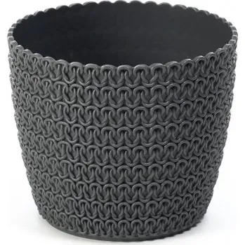 Květináč Plastový květináč Magnolia Jersey 160 mm, antracit