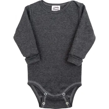 Kojenecké oblečení grafitové rostoucí body s dlouhým rukávem