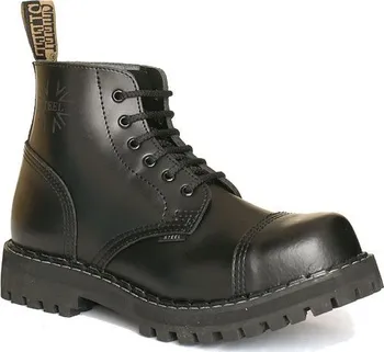 Těžké boty Steel 6dírkové černé
