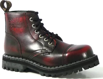 Těžké boty Steel 6dírkové červené/černé