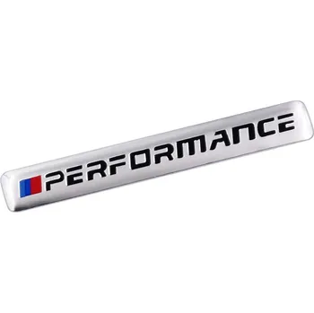 Tuning BMW M PERFORMANCE samolepka štítek ALU 85x12mm - stříbrná