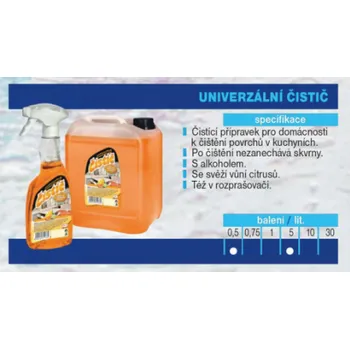 Čistič podlahy Univerzální čistič ploch s ALKOHOLEM - 5L UN-UN 5L