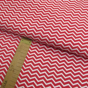 Bavlněné plátno - Chevron červená, bílá - šíře 150cm