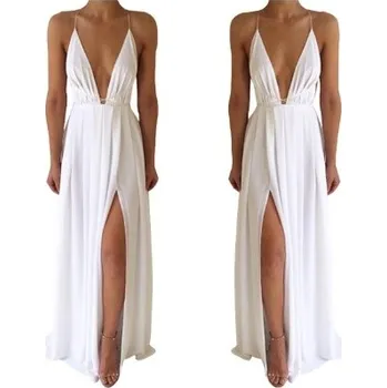 Dámské šaty Dámské letní dlouhé šaty na špagetová ramínka Barva: Bílá, Míry: S