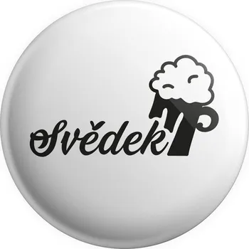 Placka Svědek s pivem, (Bílá)