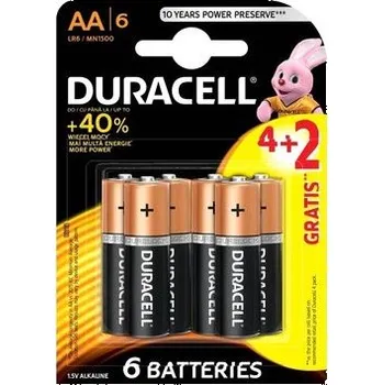 Článková baterie Duracell BASIC AA, 6ks, 1.5V - blistr