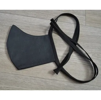 rouška Šárka Lipčáková Černá (vzhled seprané černé) bavlněná dvouvrstvá rouška - dámská