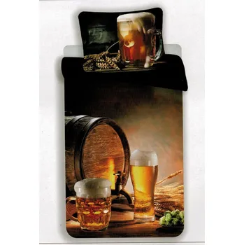 Povlečení České povlečení 3D EFEKT PIVO 2 140 x 200, 70 x 90 cm zipový uzávěr