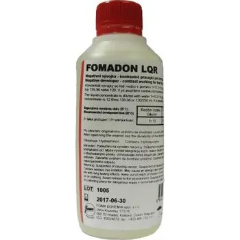 Fotografická chemikálie FOMADON LQR negativní vývojka, kontrastně pracující,koncentrát 250ml