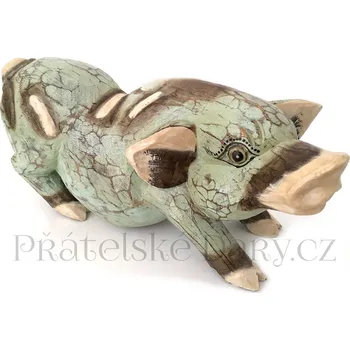Prase - dřevěná Soška Čuník / 35cm